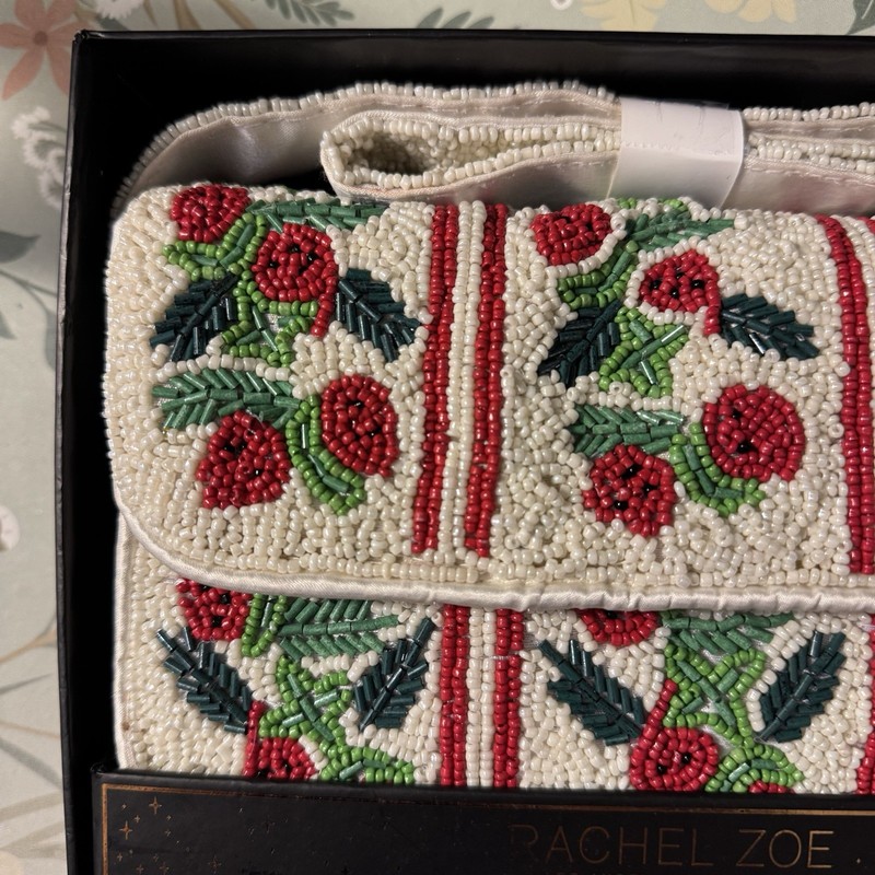 Rachel Zoe Holly Berry Beaded Holiday Shoulder Bag gallery