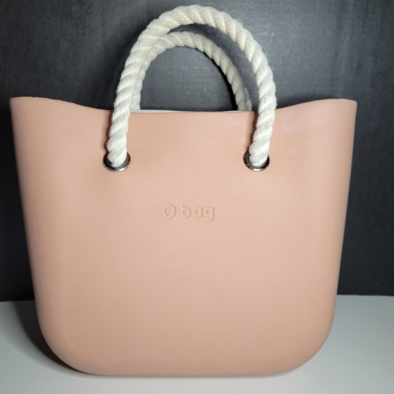 OBag Pink Tote Double Rope Handles Made in Italy Fullspot Shoulder 11 x 14 x 3.5 gallery