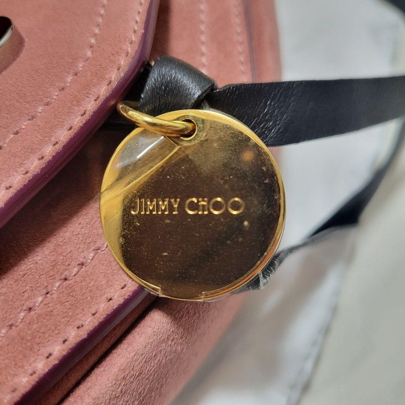 JIMMY CHOO Suede Shoulder Bag VINTAGE ROSE 18 x 18 x 8cm Women gallery
