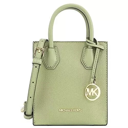 Michael Kors Mercer XS NS Shopper Crossbody Army Green Leather 35S1GM9T0L NWT