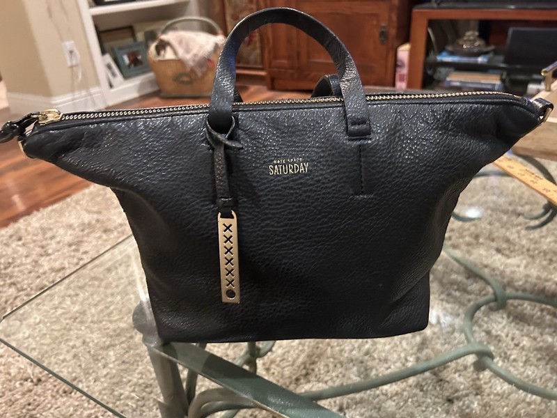 Kate Spade Saturday Zip Satchel In Black Pebbled Leather