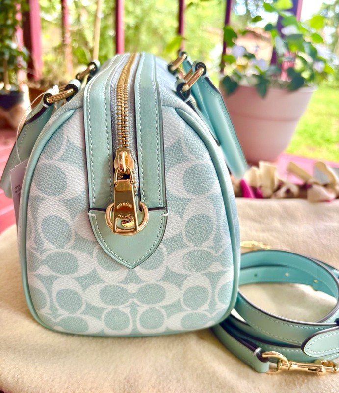 NWT COACH Rowan Satchel Bag In Signature Canvas CEY39 in Light Blue New With Tag gallery