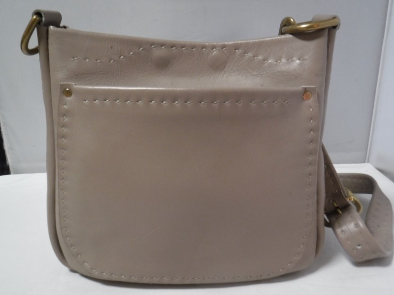 GA3 VTG HANDMADE Taupe Genuine Saddle Leather Multi-Pocket Crossbody Medium Bag gallery