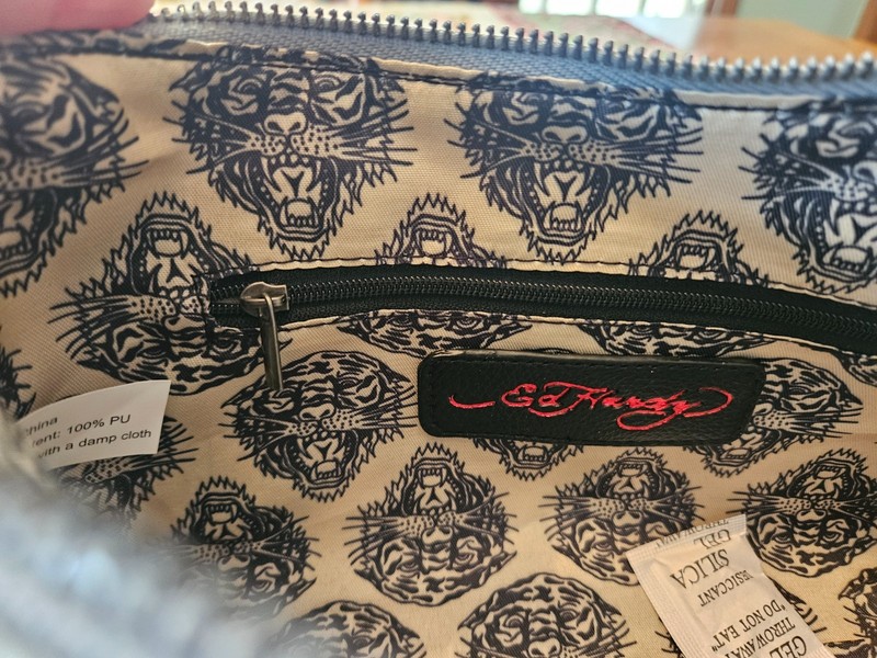 Ed Hardy Love Kills Slowly demin crossbody convertible. NWT gallery