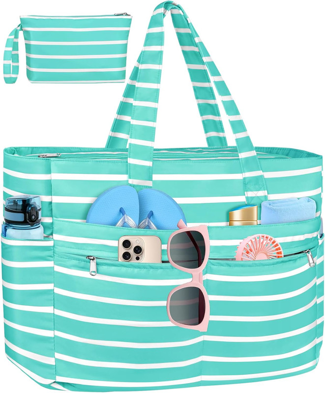 Extra Large Beach Bag Waterproof Beach Totes Bags for Women Men,Pool Bag with Zi