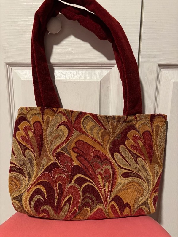 Offhand Designs Sabrina Velvet Paisley Knitters Tote Bag