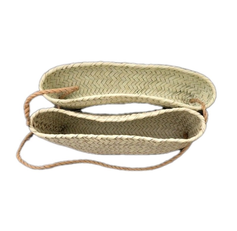 Hand Bag Hand Made Of Straw Fashion Size 10" In 7" Ligh Green New gallery