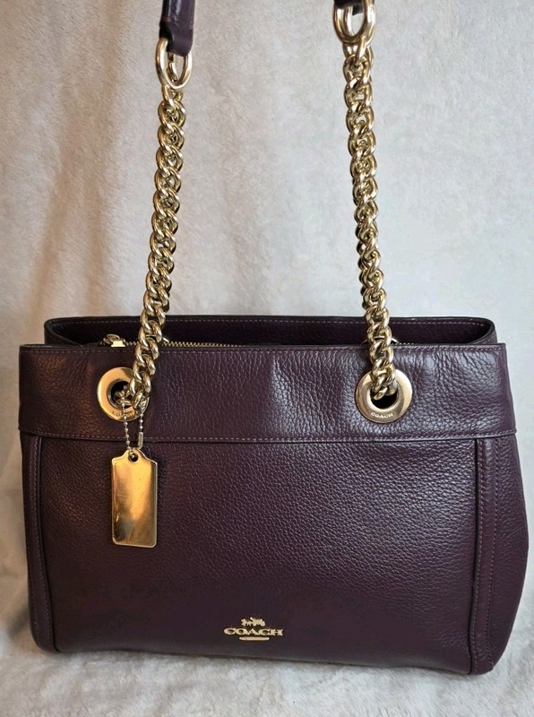 Authentic Coach Brooke Chain Carryall in Oxblood (Style F37796)
