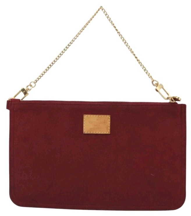 LOUIS VUITTON AURELIA GM POUCH POCHETTE SUEDE RED ALCANTARA GOLD HARDWARE RARE
