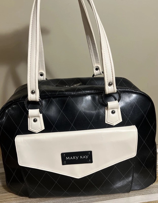 Mary Kay Consultant Travel Tote Bag 17” Black Beige Beautiful Free Shipping