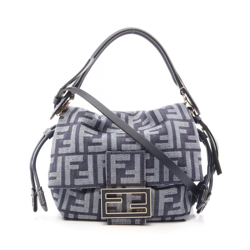 FENDI Mamma Baguette Small Crossbody Handbag 8BS105AWVAF0NAP denim leather NEW