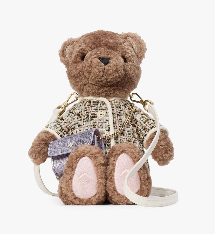 Kate Spade Oh What Fun 3D Teddy Bear Crossbody Purse Holiday Christmas Limited