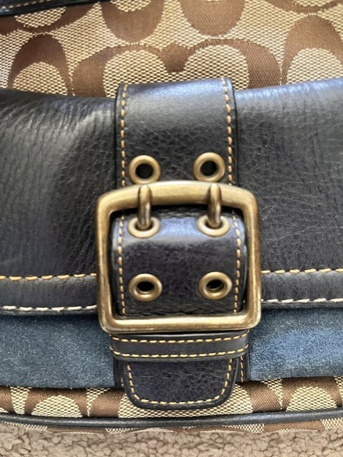 Coach Special Edition Fall 2004 Shoulder Bag - Dark Blue & Brown gallery