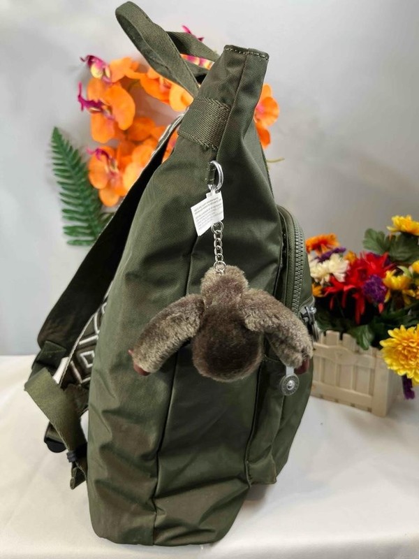 NWT KIPLING Sia Nylon Field Green Tote Zip Top Open Backpack #KIA8B4 gallery