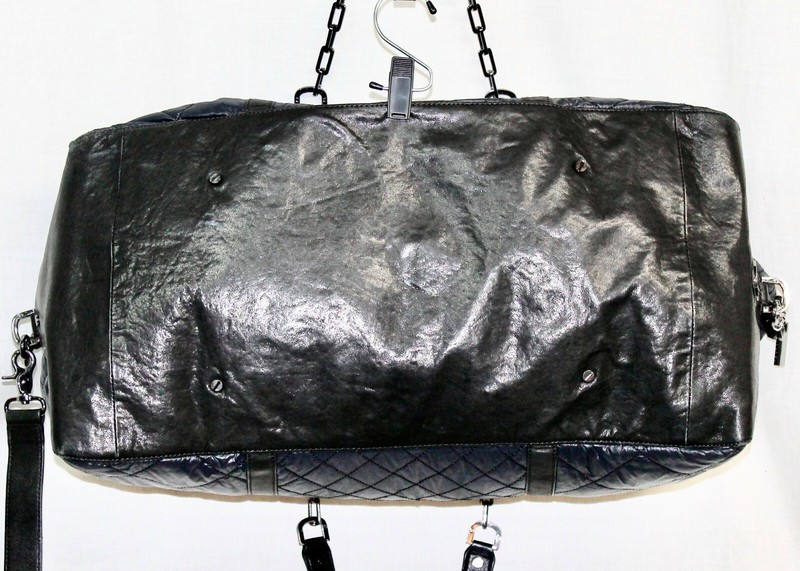 TORY BURCH Alice Weekender Duffel Tote Bag Peacock Blue Quilted Nylon Large gallery