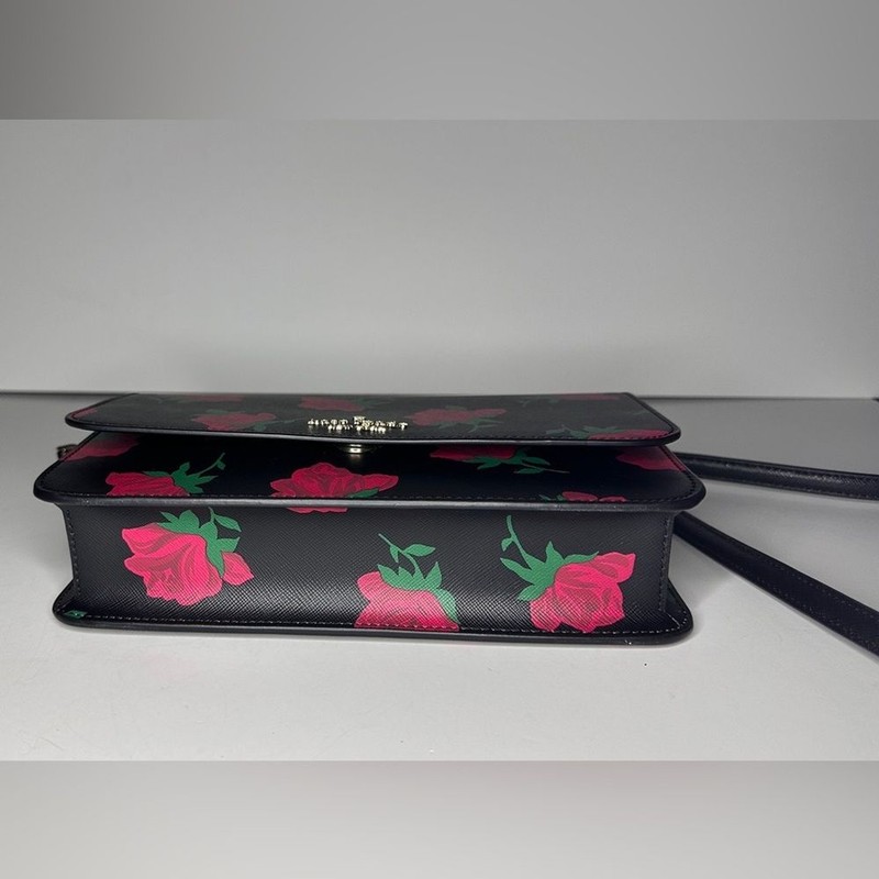 Kate Spade NWT Flap Crossbody Rose Toss Print gallery