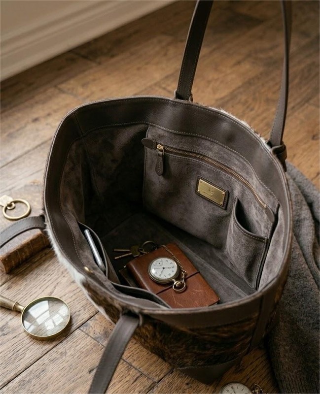 Genuine Cowhide Hair on Tricolor Tote Bag Western Hobo Leather Satchel Purse gallery