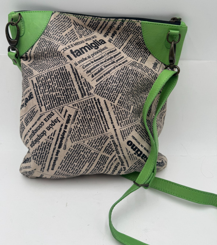 Maurizio Taiuti Italy Newspaper Print Women’s Handbag Multicolor Crossbody Bag