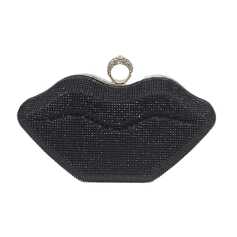 GSYPS Women Lip Shaped Purse 8.1"L x 2.4"W x 5.1"H (20.5 x 6 x 13 cm), Black