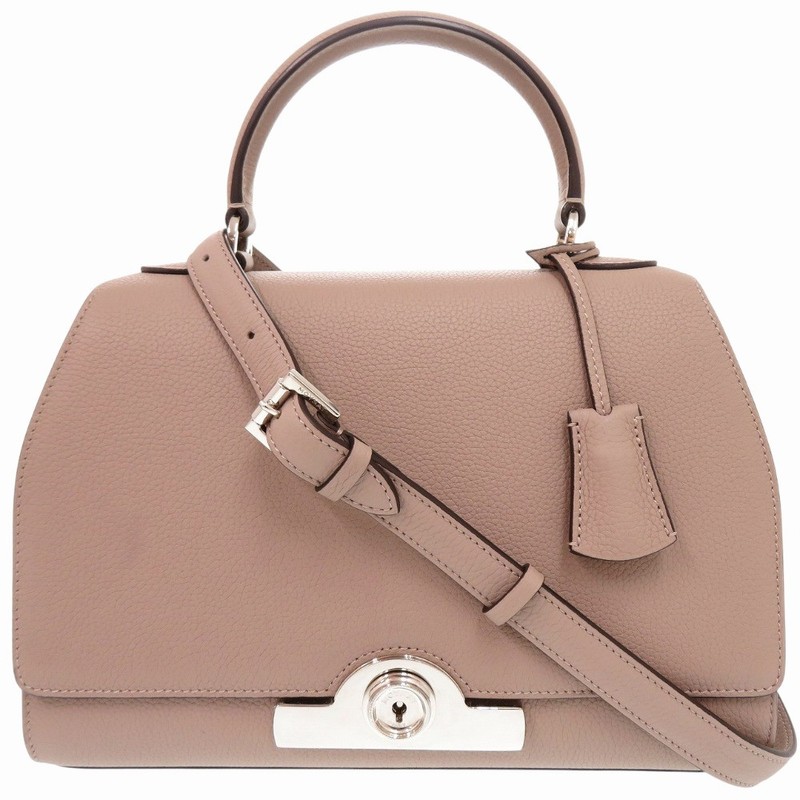 AUTHENTIC MOYNAT 2WAY Regenne MM Hand Bag Beige Leather