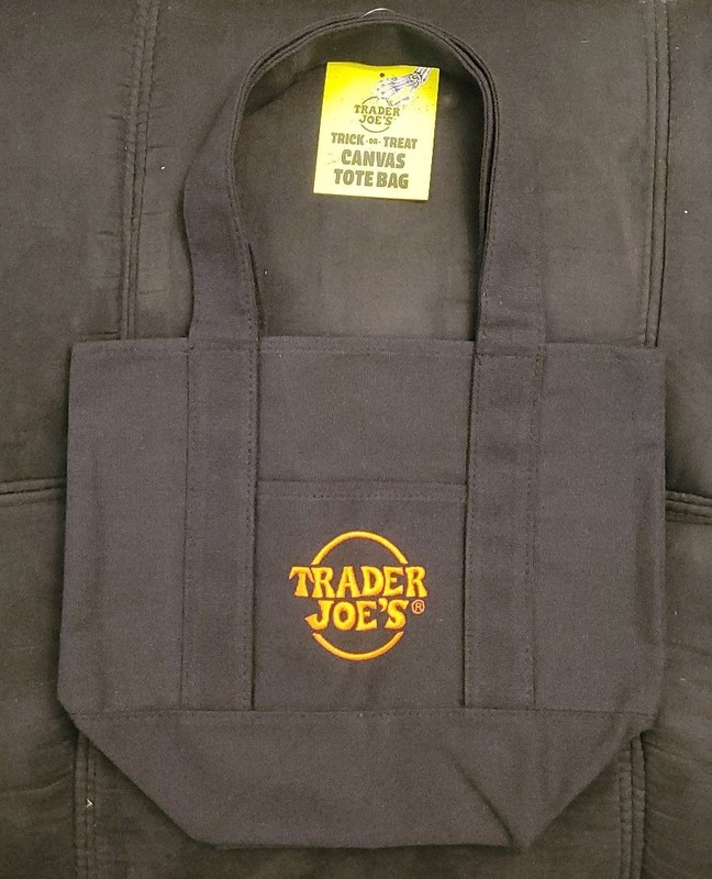 Trader Joe’s Black Orange Mini Canvas Tote Bag Holiday Limited Edition NWT New