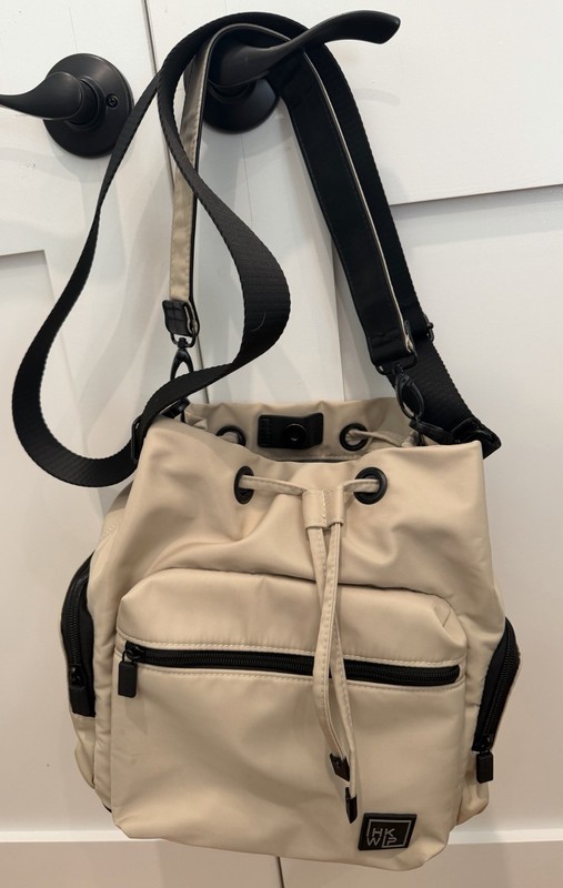 IHKWIP Drawstring Bucket Bag Crossbody Convertible, Sand