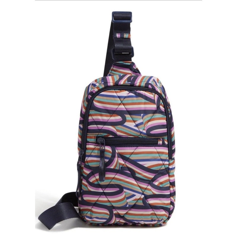 Vera Bradley Essential Sling Backpack Ultralight Retro Ribbons 50786-20342
