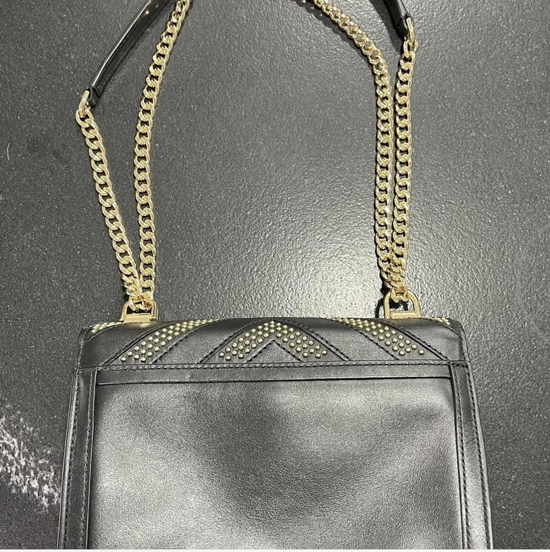 Michael Kors | Whitney Black & Gold Studded Shoulder Bag | NWOT | 0762 gallery