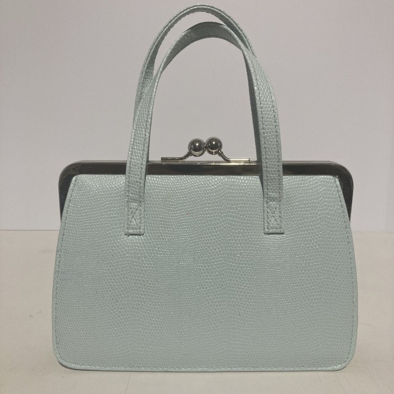 Old Navy Kiss Lock Purse Top Handles Faux Leather Mint Green