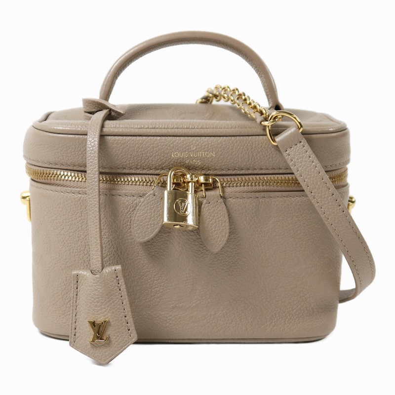 LOUIS VUITTON LV GHW Vanity PM 2 Way Chain Bag M45608 Monogram Empreinte Beige