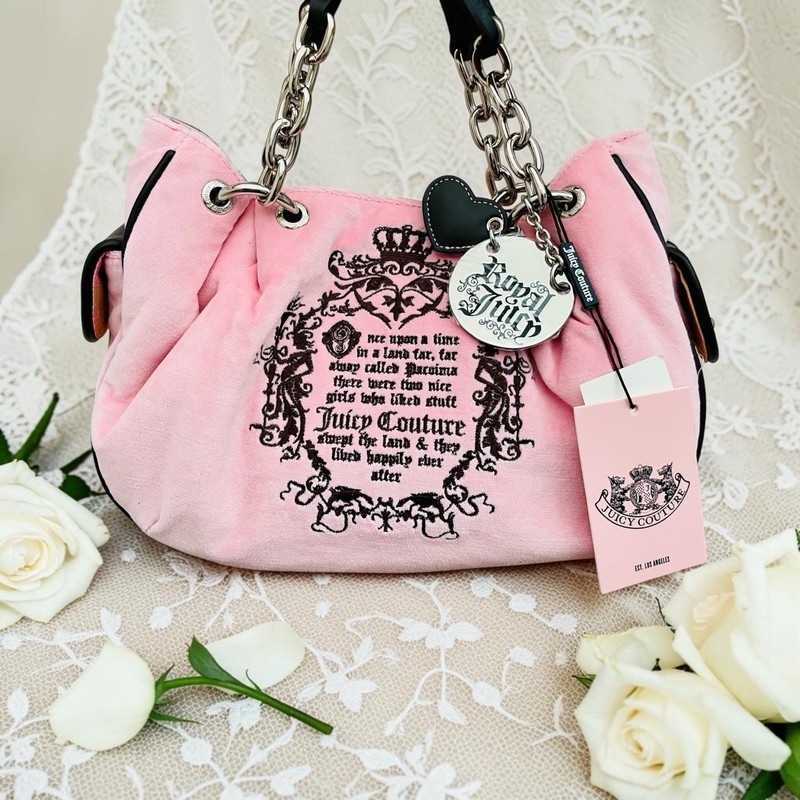 Juicy Couture UK “Once Upon A Time Fairytale” BLUSH PINK Hobo Shoulder Bag BNWT