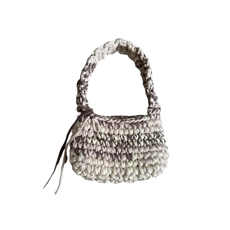 Artisan Handmade Egyptian Cotton Brown Ombré Crochet Shoulder Bag