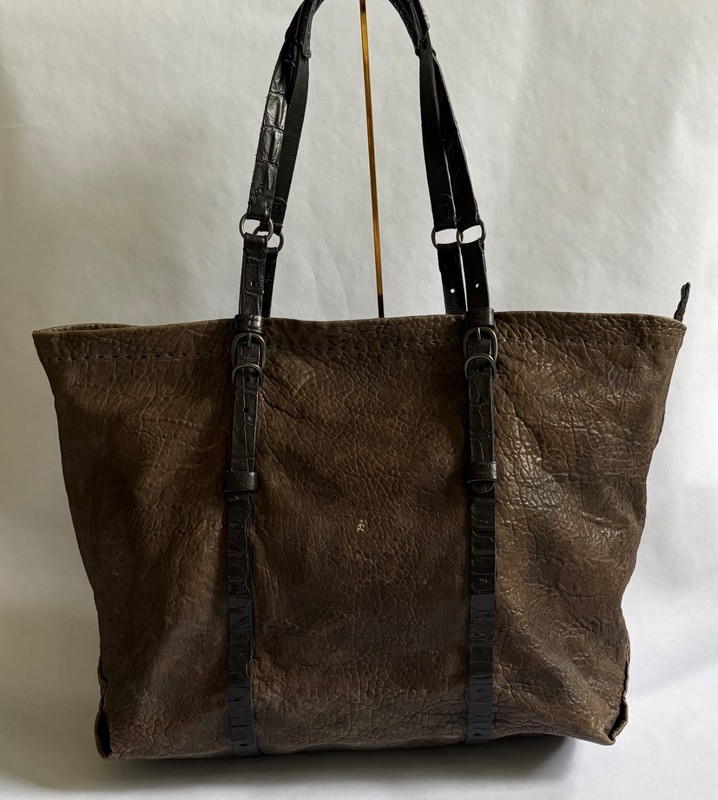 Henry Beguelin Extra Large Brown Leather Bag Tote gallery