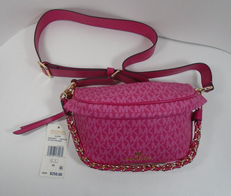 MICHAEL KORS SLATER RUBIN RED XS SLING FANNY PACK MESSENGER BAG NWT