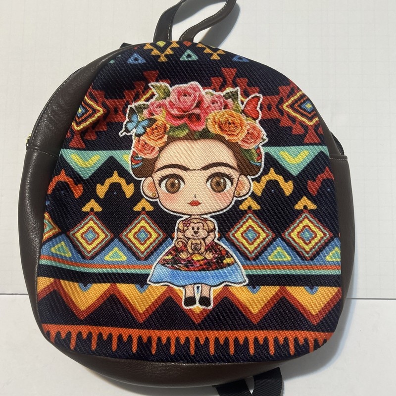 Mexican Artist Frida Kahlo InspireMini Backpack Animated Female Floral Wove