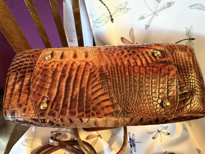 Brahmin Pecan Crocodile Embossed Leather Purse AND Matching Wallet ~Both Perfect gallery