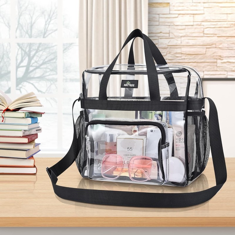 Clear PVC Bag 12x12x6 Stadium Approved Tote for Sports Events Festivals gallery