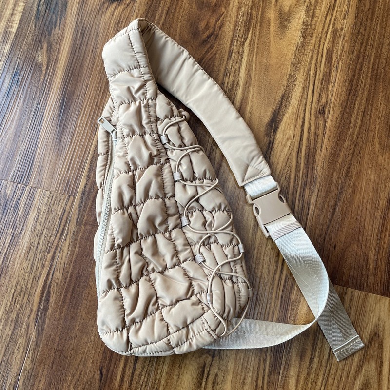 Do Everything in Love adjustable Buckle Strap Quilted Puffer Tote Soft Sling Bag