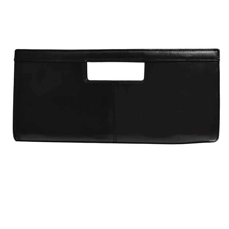 Alfani Leather Clutch | Black | Evening Bag | Small Purse | 14" x 6 1/2" gallery