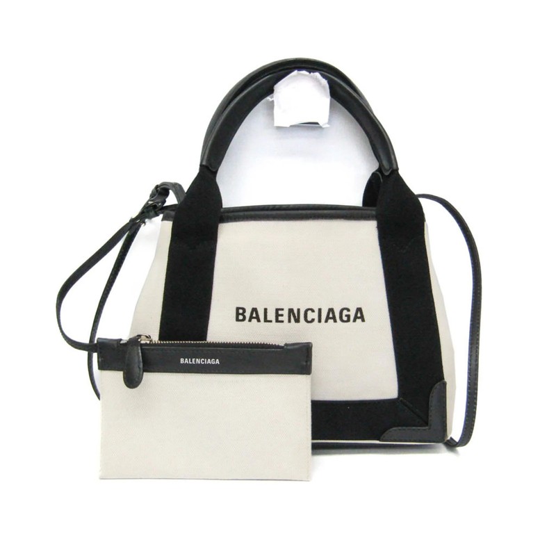 Balenciaga Navy Cabas XS 390346 Women’s Canvas,Leather Handbag,Sho… BF593914