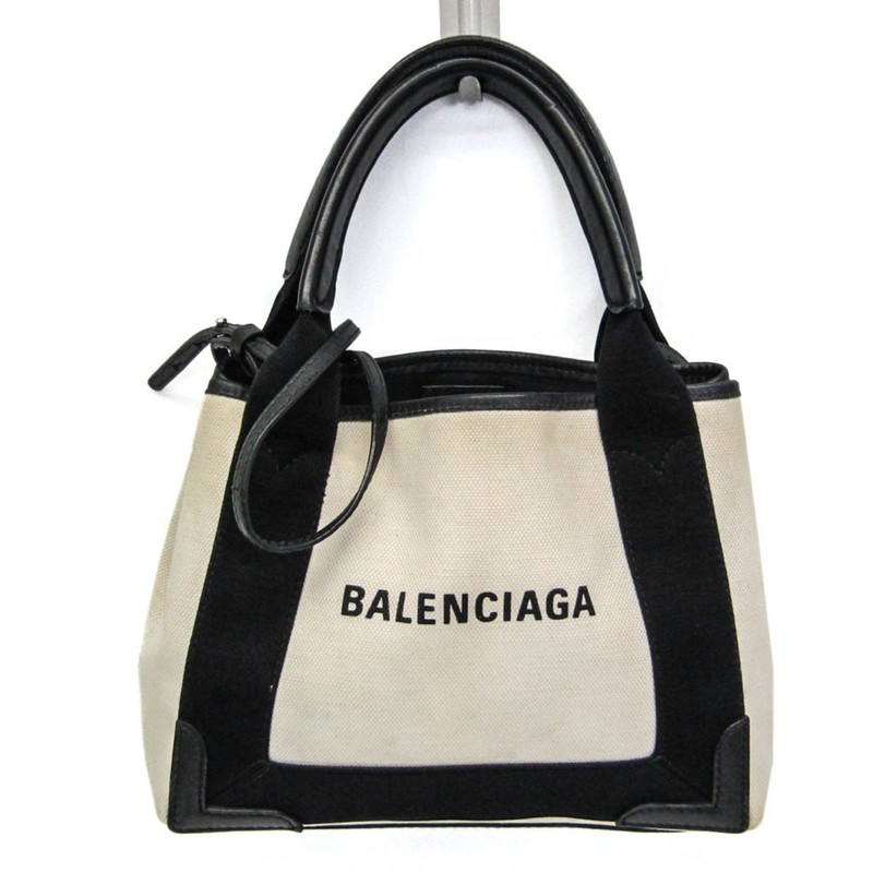 Balenciaga Navy Cabas XS 390346 Women’s Canvas,Leather Handbag,Sho… BF584405