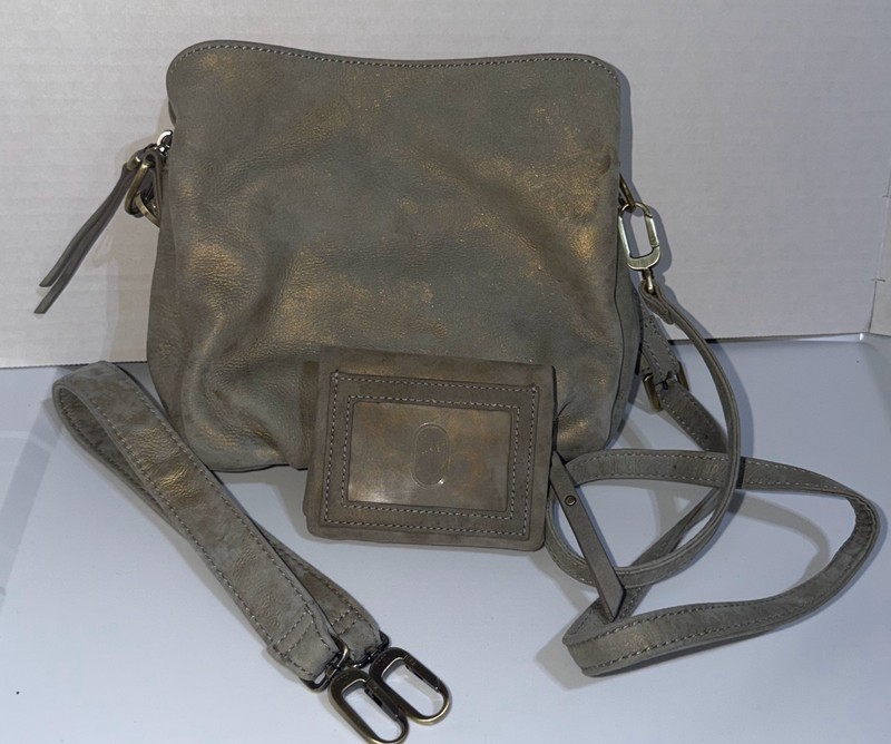 HOBO Starr Bag Lumen Mini Wallet Set Golden Granite Metalic Nubuck Leather Purse