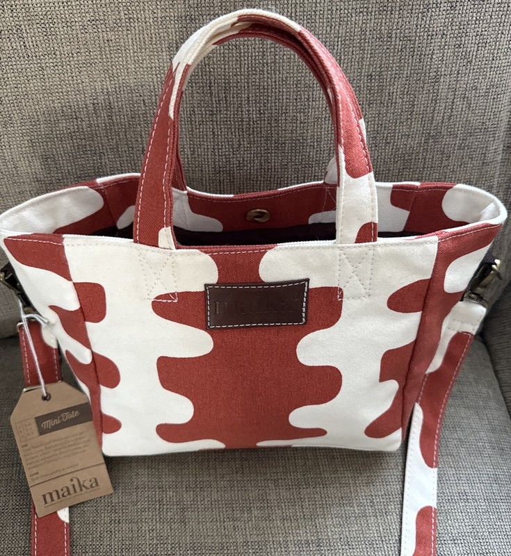 Maika Mini Small Tote Bag In Echo Tangerine Recycled Canvas NWT gallery