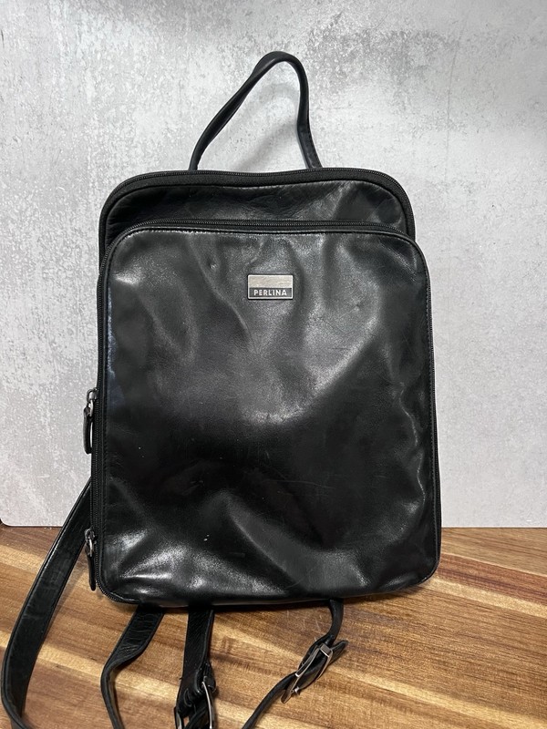 Vintage Perlina NY Black Women’s Leather Backpack