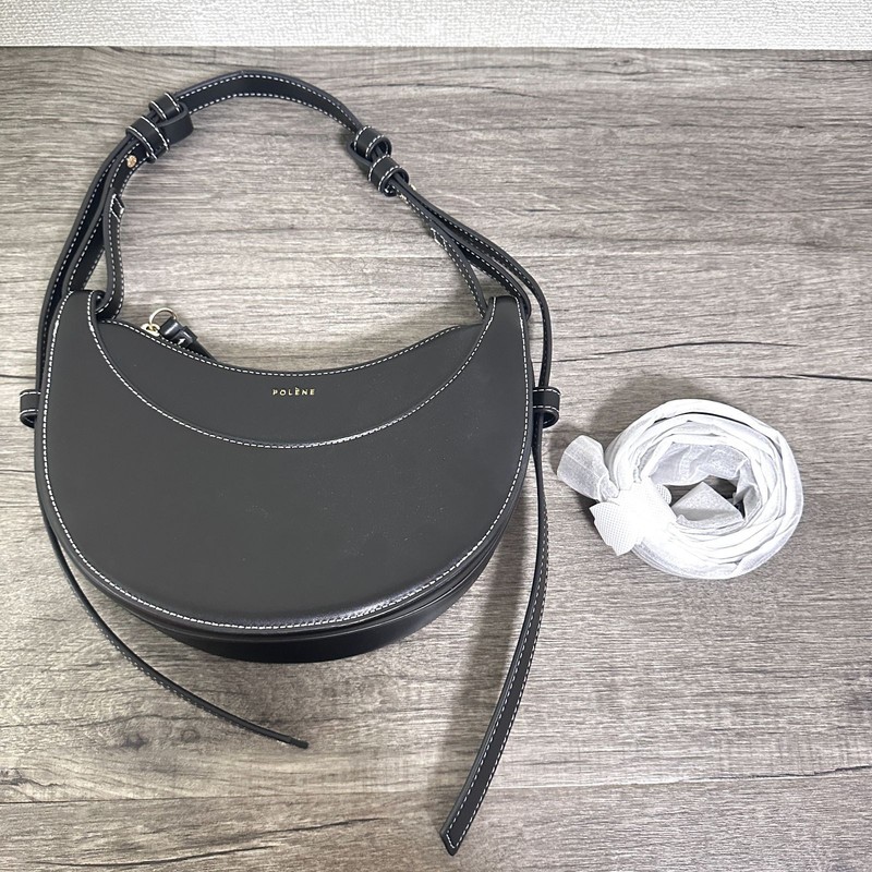 Slightly Damaged Excellent Condition POLENE Numero Dix Half Moon Shoulder Bag Bl