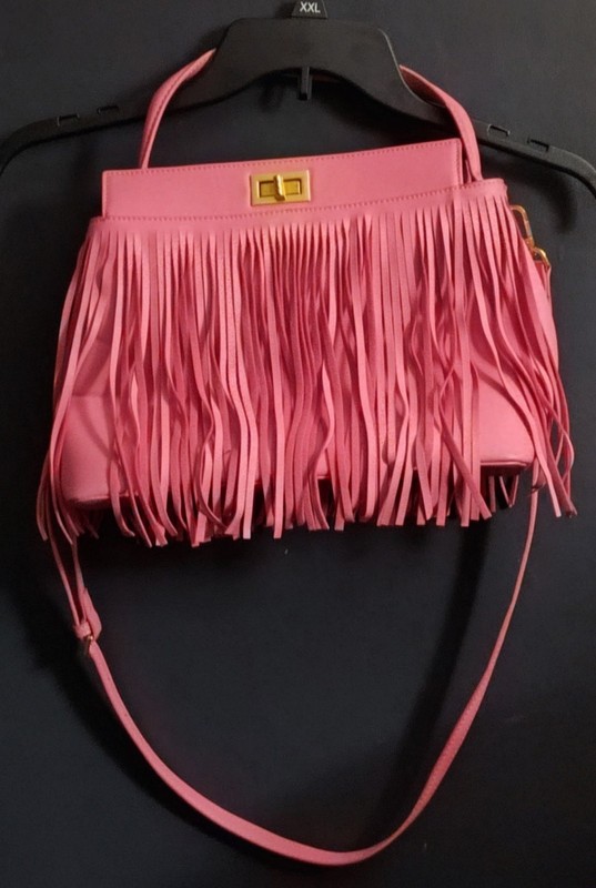Melie Bianco Pink Fringe Shoulder Bag