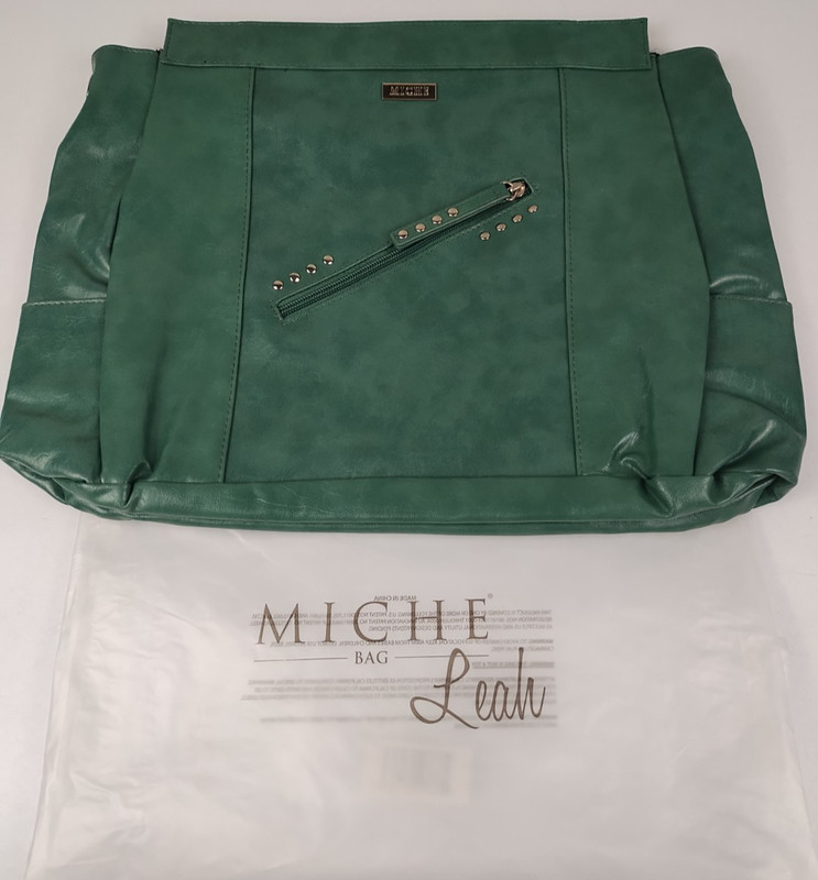 NEW – Miche Prima Shell – “Leah” Retired – green faux leather with front zipper