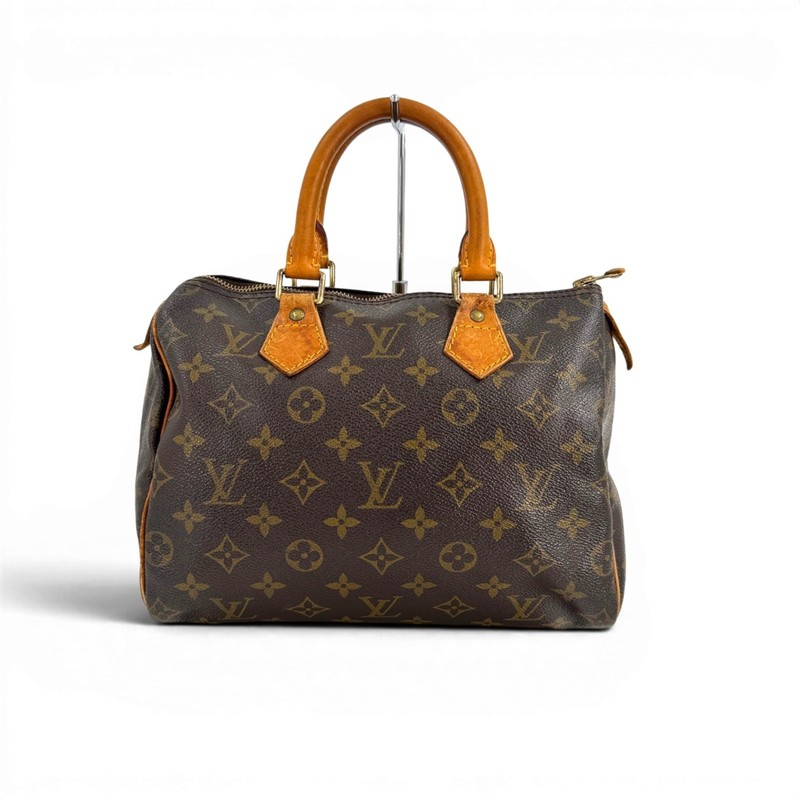 Auth LOUIS VUITTON Speedy 25 Monogram Canvas Brown Top Handle Boston Bag M41528
