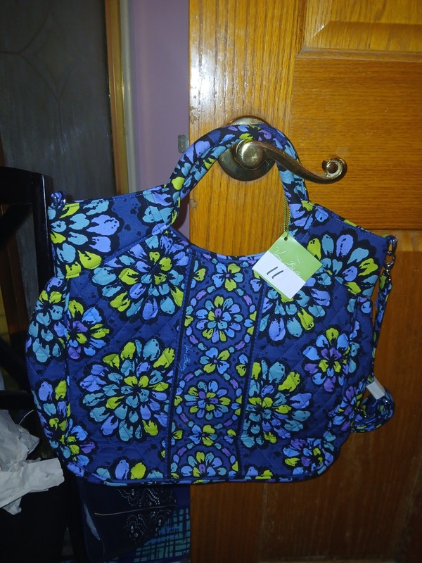 Vera Bradley Women’s Blue Floral Quilted Tote Bag Zip, Lined, Inner Pockets