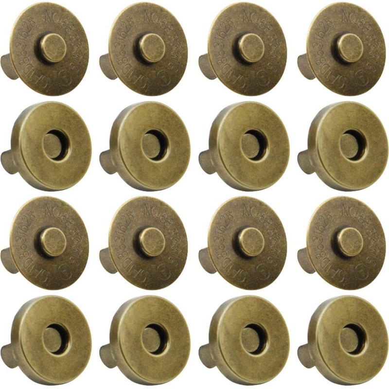 Onwon Magnetic Snaps for Purse Bag Fastener Cla, Antique Brass 14mm